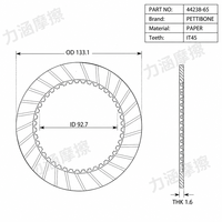 Disque d'embrayage à friction en papier PETTIBONE haute performance 44238-65, 133,1 mm, dents internes IT45, cb9