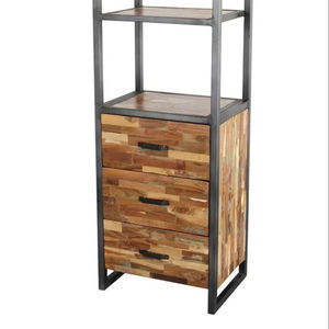 Estantería abierta contemporánea de 3 niveles, estantería de madera Industrial con marco de Metal, hogar, oficina, sala de estar, dormitorio, almacenamiento - Product Image 1