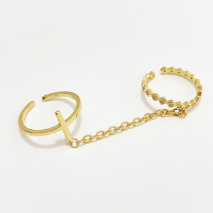 Anelli Trendy in <span class=keywords><strong>Argento</strong></span> <span class=keywords><strong>925</strong></span> con Zirconi, <span class=keywords><strong>Anello</strong></span> a <span class=keywords><strong>Catena</strong></span> Regolabile con Croce per Donne - Product Image 4