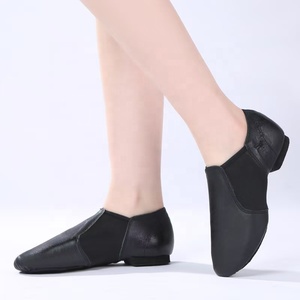 Chaussons de danse en cuir véritable <span class=keywords><strong>noir</strong></span> et marron, en cuir de mouton souple, en microfibre, chaussons de danse souples, chaussures de gymnastique et de yoga - Product Image 2