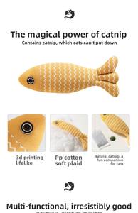 Jouet générique anti-anxiété pour chat en forme de poisson à la catnip, jouet interactif pour chat pour le jeu et contre l'ennui, jouet à la catnip pour un soin complet - Product Image 4