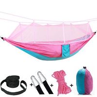 Hamac de camping portable en nylon 210T pour 1-2 personnes avec moustiquaire
