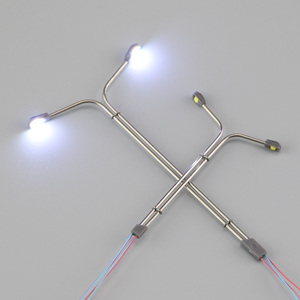 10 pièces HO <span class=keywords><strong>OO</strong></span> N échelle modèle chemin de fer LED lampadaires Miniature lampadaire de travail pour la disposition du Train, décor de jardin de maison de poupée - Product Image 3