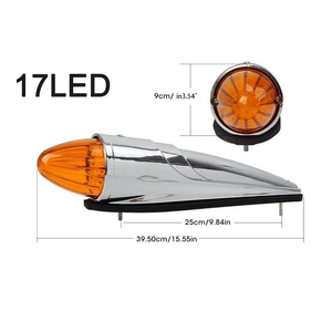 Feux de gabarit de toit BONSEN BS-C406 12V 17 LED ambre, type torpille, pour camions lourds et remorques, accessoire de conduite - Product Image 5