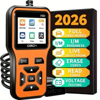 Détecteur de panne de voiture V500 OBD2 avec réinitialisation du voyant de panne du moteur et lecteur de code, connectivité filaire 12V pour véhicules à essence