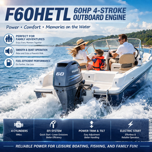 ลดราคาพิเศษ เครื่องยนต์เรือ 4 จังหวะ 60 แรงม้า รุ่น F60HETL พร้อมรีโมทคอนโทรล แกนยาว สำหรับเรือประมง - Product Image 4