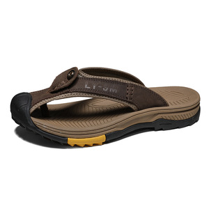 2026 <b>Men</b> Sandals <b>Leather</b> <b>Slippers</b> Wear-resistant Thick Sole Comfortable and Breathable Genuine Cow <b>Leather</b> Sandals for <b>Men</b> - Product Image 2