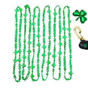 Set Kalung Manik-manik Hijau Cerah, Aksesoris Perhiasan Berlapis-lapis yang Dapat Disesuaikan untuk Hari St. Patrick dan Pakaian Pesta Festival - Product Image 1