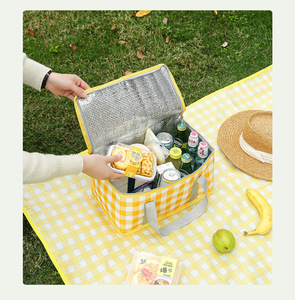 Sac de pique-nique isotherme grande capacité, sacs isothermes réutilisables pour la plage, sac de pique-nique extérieur en aluminium Oxford pour la livraison de nourriture - Product Image 6