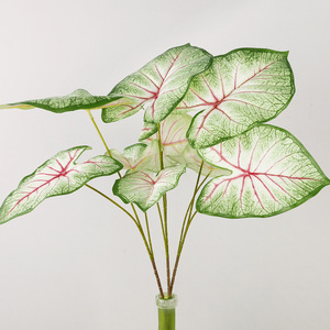 Hojas de Calabaza Artificiales, Color Rosa Corazón y Verde Intenso, de 30cm-100cm de Altura, Simulación Realista, Decoración para Interiores del Hogar - Product Image 2