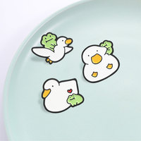Ensemble d'épingles en émail Canard et Grenouille, Badge de revers animalier de dessin animé, Ornement décoratif pour vêtements et sacs à dos, Style moderne et vintage, Personnalisable