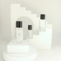 Bouteille de parfum vide de luxe de 30ml 50ml 100ml Bouteille de parfum scellée à bouchon à vis rond transparent Bouteille de parfum de 50ml
