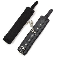 Esposas y tobilleras de piel sintética esponjosas de Bondage Bdsm para juegos SM, uso en parejas, ejercicios Kegel amarillos Unisex