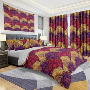 Factory Supplier Microfiber 9 Piece Duvet Cover Printed Bedding Sets With Matching Curtains
