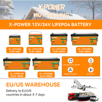 Stock local UE/US – Batterie lithium-ion rechargeable LiFePO4 X-Power XP-LFP12100 12,8 V 100 Ah pour système solaire