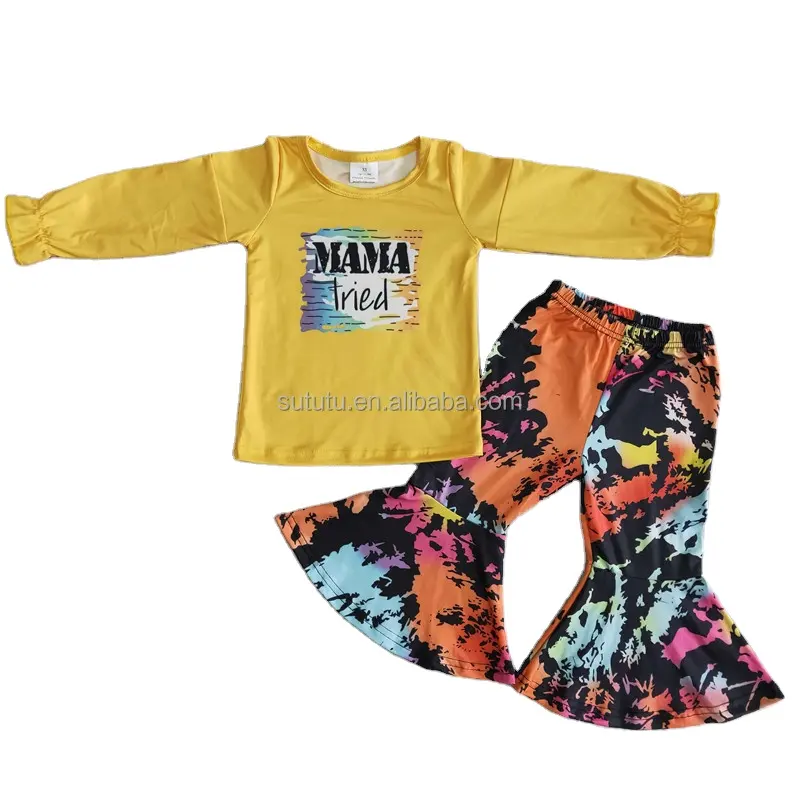Traje de Boutique para niñas de 10 años, camiseta de manga larga con fondo de campana, ropa de otoño