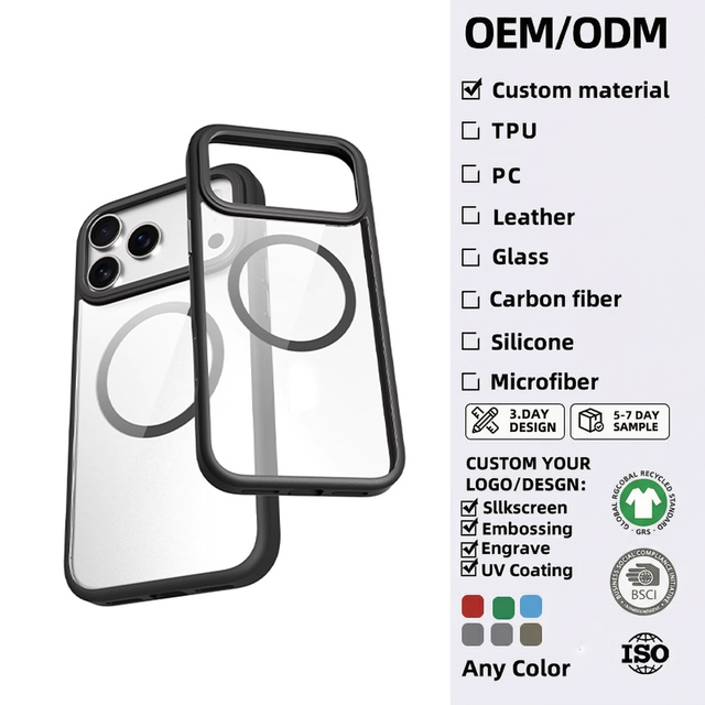 Metal Frame Design Mobile Cover in Bulk , Magnetic Sport Crystal TPU PC Clear Phone Case for Iphone 17 Pro Max Air 16 15