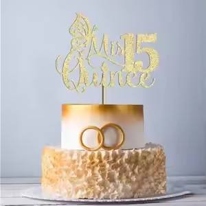 Adorno <span class=keywords><strong>de</strong></span> <span class=keywords><strong>Pastel</strong></span> <span class=keywords><strong>de</strong></span> Cumpleaños con Purpurina para Celebrar Aniversarios, Decoración para Pasteles <span class=keywords><strong>de</strong></span> Fiesta Temática - Product Image 6