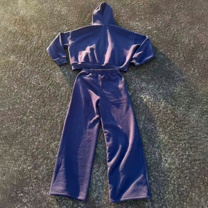 OEM Custom Pullover Hoodie Tracksuit for Men High Quality Embroidery Design Jogging Suit Two Piece Baggy Tracksuit Hoodies Set - Product Image 2