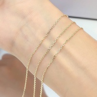 Cadena de cable de oro puro de 9 quilates de oro genuino en rollo para la fabricación permanente de joyas