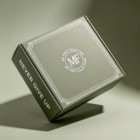 Boîte cadeau de luxe en carton ondulé vert olive avec estampage à chaud, logo personnalisé, anti-écrasement