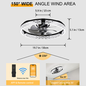 Smart Modern <b>Ceiling</b> Fan <b>Light</b> 7-Blades Energy Saving DC Motor 6-Speed Dimmable LED Easy Installation Fan <b>Light</b> For Bedroom - Product Image 2