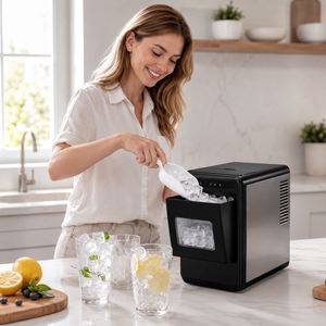 Máquina Portátil para Hacer Hielo de Sobremesa, 10-12 kg/24 h, con 4 Formas de Hielo, Refrigerante R290, para Hogar, Bar, Cocina - Product Image 4