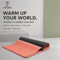 Tapis de yoga en PU sablé, antidérapant, avec logo personnalisé, vente en gros, directement de l'usine Yugaland