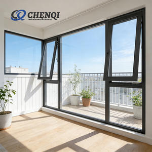 Fenêtre à <span class=keywords><strong>double</strong></span> battant en aluminium de style américain, à levage vertical, vente en gros de l'usine ChenQi - Product Image 4