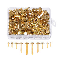Clips de bureau miniatures en laiton populaires en gros, toutes tailles, tête ronde, attaches métalliques pour classeurs, œillets pour le bureau et l'école