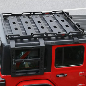 Porte-bagages de toit en <span class=keywords><strong>acier</strong></span> 4x4 avec plateau à bagages LED et échelle pour Jeep Wrangler JL 2018 4 portes, capacité de 300 kg - Product Image 6
