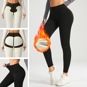 Leggings thermiques épais à taille haute pour femmes, doublés en polaire pour l'hiver, leggings d'hiver de yoga au design unique. - Product Image 5