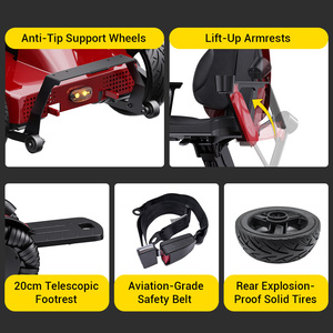 Nueva Silla de Ruedas Eléctrica Todoterreno con Ruedas Delanteras Mecanum de Alta Resistencia para Escalar, con Motor sin Escobillas de 400W y Conducción Suave - Product Image 5