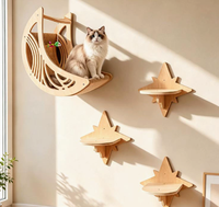 Hamac mural en bois pour chat, étagère murale pour chat, perchoir d'escalade pour chat, mobilier d'arbre à chat d'intérieur