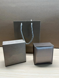 Custom Logo <b>Champagne</b> Square Leather Jewelry <b>Box</b> Set Flip Closure Water Resistant Eco-Friendly Dustproof Packaging for Earring - Product Image 2