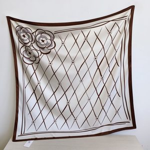 Foulard carré en soie sergé 90 cm, imprimé multicolore, style européen et américain, pour femme, vente en gros transfrontalière - Product Image 3