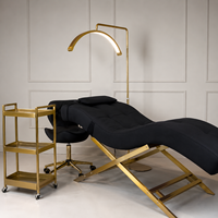 Lampe LED demi-lune FOSOTO 25 pouces pour cils, photographie de cils, anneau lumineux LED, lampe de sol pour salon de beauté, pour lit de pose de cils
