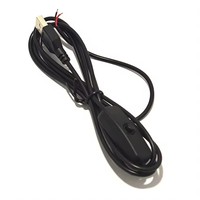 Câble USB mâle vers connexion 2 broches avec interrupteur à bouton marche/arrêt LED, cordon de commande à une touche, 1,5 m, noir/blanc, cordon d'alimentation LED