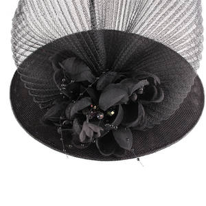 أنيقة قبعة سيدات الزفاف الشعر الشالات القبعات النساء السود الكنيسة القبعات الشاي الوقت حزب سيناماي <span class=keywords><strong>fascinator</strong></span> ل فام - Product Image 5