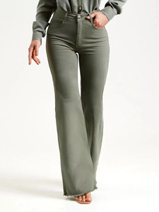 Novità Primavera 2025 Jeans da Donna <span class=keywords><strong>a</strong></span> <span class=keywords><strong>Zampa</strong></span> Micro con Bordo Sfilacciato, Vestibilità Aderente, Tinta Unita e alla Moda - Product Image 6