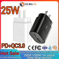 Hoge kwaliteit telefoonladers 25 watt Type-C oplader Origineel QC 3.0 25W GaN-lader PD PPS Dual Port snellader voor Android