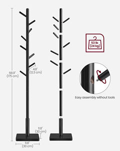 <span class=keywords><strong>VASAGLE</strong></span>-Arbre d'entrée sur pied avec 8 crochets pour manteaux, chapeaux, sacs à main, <span class=keywords><strong>porte</strong></span>-<span class=keywords><strong>manteau</strong></span> en bois massif - Product Image 6