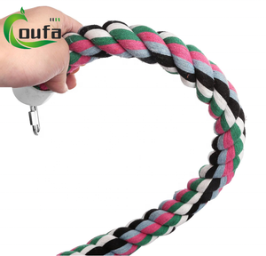 Papağan kuş ayakta oyuncaklar pamuk halat renkli oyuncak çiğnemek için Perches kuş kafesi pamuk halat kuş aksesuarları - Product Image 3