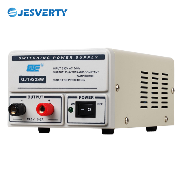 QJE 13.8V 5-7A Single Compact High Efficiency 90% AC-DC 50/60Hz Switching Power Supply Binding Posts 110-220V Input Current