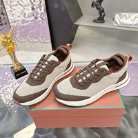 Chaussures de sport décontractées pour hommes en maille tricotée, légères, à lacets, à semelle épaisse, antidérapantes, pour la marche et la course, chaussures de luxe