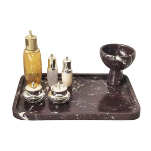 CRAFTS HUB Bandeja Rectangular Grande de Piedra Púrpura Tallada y Pulida de un Solo Nivel Multifuncional para Balcón, Diseño Moderno, Almacenamiento - Product Image 1