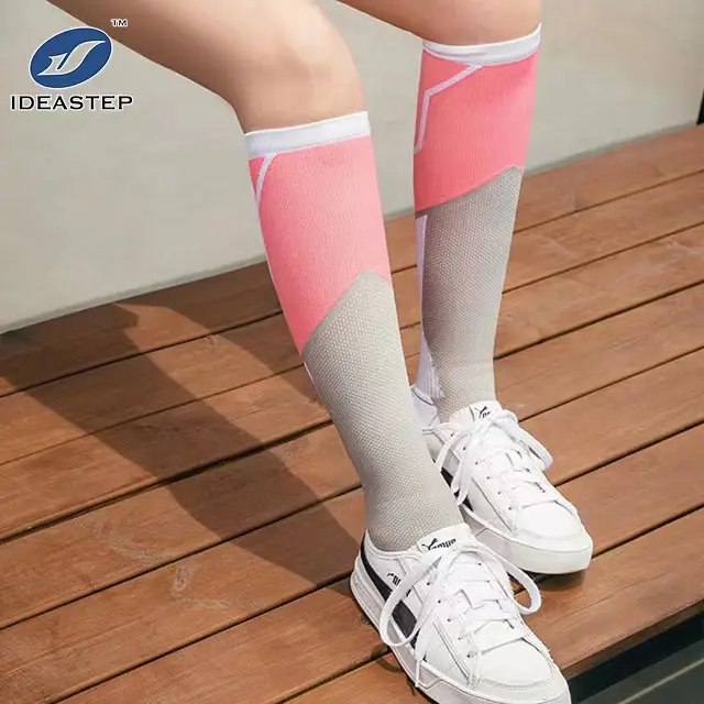 Calze sportive da donna in cotone addensato fondo asciugamano traspirante maratona calze da corsa calze a compressione per polpaccio a tubo lungo