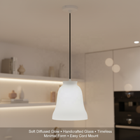 Abat-jour en verre cloche, style traditionnel minimaliste côtier chinois, pour remplacement d'éclairage de salon – Vente chaude usine