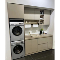 Meubles de rangement pour buanderie, armoire sous évier avec machine à laver, armoires de buanderie modernes en bois massif
