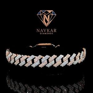 Bracelet cubain style hip-hop avec fermoir mousqueton pour homme et femme, bracelet en diamant de laboratoire pour homme et femme, idéal pour les soirées - Product Image 1